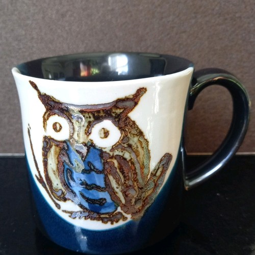 Owl pottery mug delightful - owl, mug.