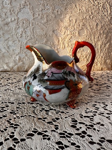 Japanese kutani footed - footed, creamer