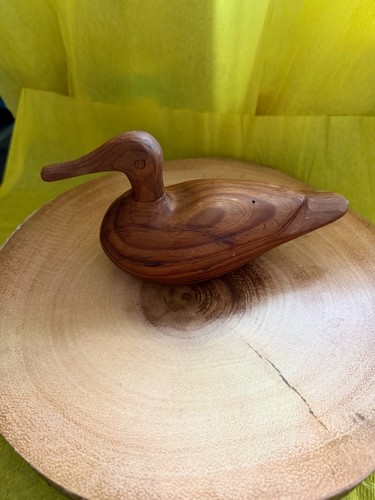 Hand carved wooden duck - hand,