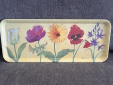 💜 Vintage Melamaster Melamine Floral Flower Sandwich Tray Red Purple