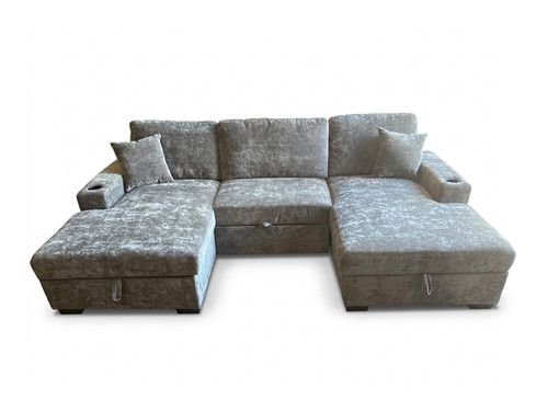 Large grey chenille corner - large,