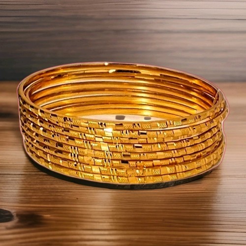 22k gold plated indian bangles - gold,