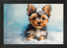 Yorkie Puppy in Snow Painting