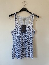 Jack Wills Cotton Mix Reindeer/Christmas Tree Sleeveless Pyjama Top, Sz 14, BNWT