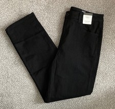 NEW M&S Ladies Black Mid Rise Straight Leg Jeans 8R, 14R & 18R