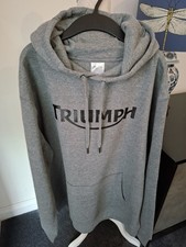 Men's Triumph Logo Hoodie Size 3xl Dark Grey 52-54 Inch Chest