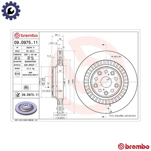 Brake disc d975 - 2x,