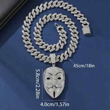 Silver Guy Fawkes Mask Pendant