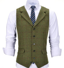 Mens Tweed Wool Waistcoat