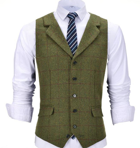 Mens tweed wool waistcoat - mens,