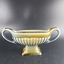 WADE BLUE/GREEN IRISH PORCELAIN TWO HANDLED FANCY VASE / TROFY