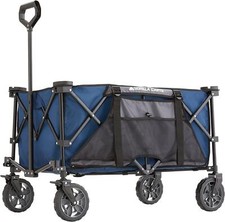 Foldable Utility Wagon with Oversized Bed, Gorilla Carts 0.2 Cubic Meter, Blue