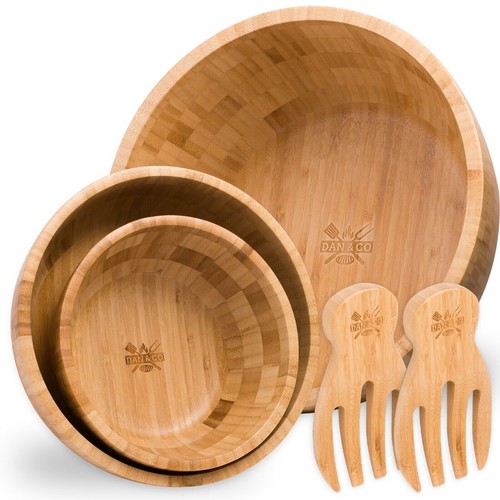Bamboo wooden salad bowl - wooden,