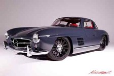 Signed Dave Kindig customs bitchin rides 24" x 36" Mercedes 300 SL Gullwing