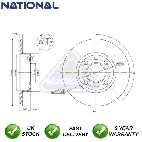 Brake disc front - rear, national