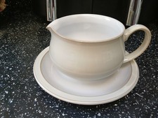 DENBY LINEN GRAVY / SAUCE JUG AND STAND