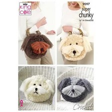 KING COLE Crochet Pattern Super Chunky Yarn Womens Girls Bags, Pyjama Case -9097