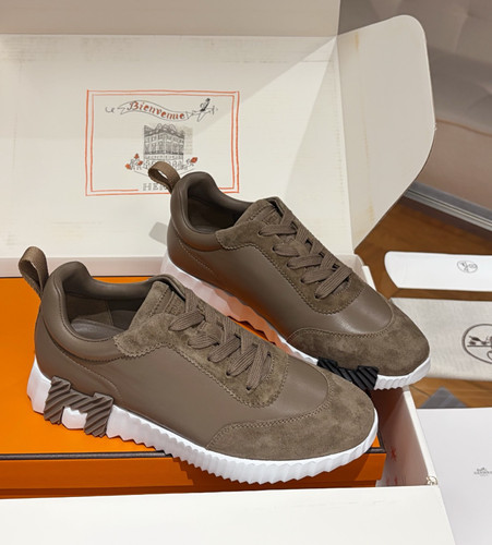 Hermes bouncing brown leather - brown,