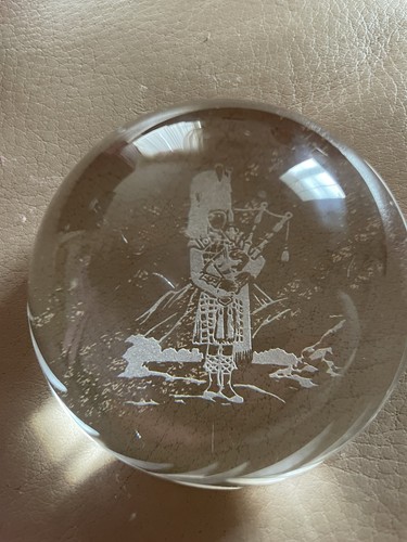 Embelished glass paperweight - glass,