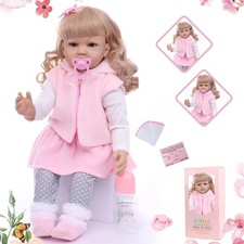 ZIYIUI Cute 24 Inch Reborn Baby Dolls Girl with curly hair and big eyes girls S
