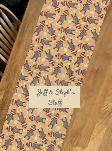 Sock monkey table runner - table,