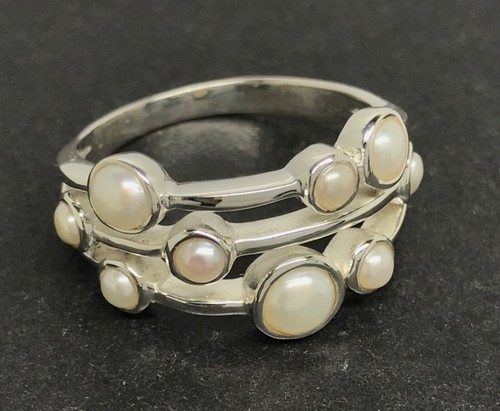 Freshwater pearl ring solid - pearl, ring,