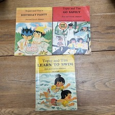 Vintage 1980s Topsy and Tim 3 Book Bundle Blackie  Birthday Party, Go Safely.. 