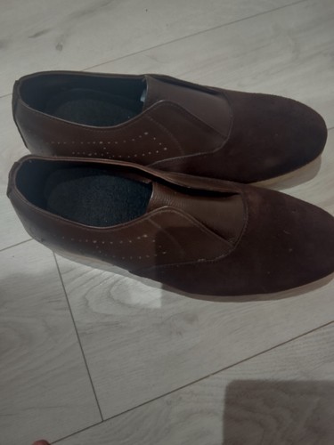 Brown leather suede - suede, mens