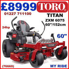 Toro Titan ZX6075 Zero Turn 152cm / 60" Ride On Mower Lawnmower Garden Tractor