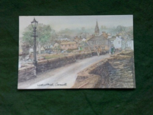 Lostwithiel cornwall art card - lostwithiel,
