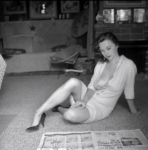 1960s pinup sitting floor - pinup,