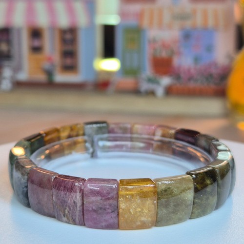 Watermelon tourmaline bangle - tourmaline,
