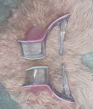 Pink clear platform heels size