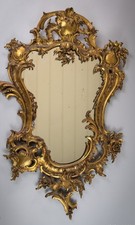 MID-19TH CENTURY GILT BRONZE FRENCH ROCOCO STYLE MIRROR.