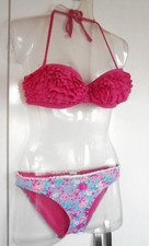 LA SENZA BANDEAU BIKINI TOP PINK SIZE 34B & NEW F&F FLORAL BOTTOMS SIZE 10