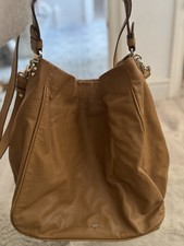 Genuine Mulberry Bag with Top Handle and Shoulder Strap Tan with Gold Hardware.