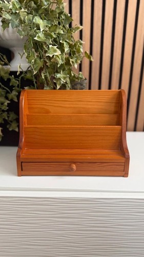 Vintage wooden letter rack