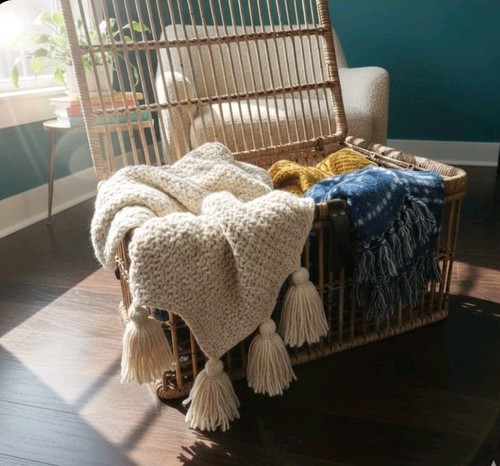 Vintage woven rattan wicker - woven,