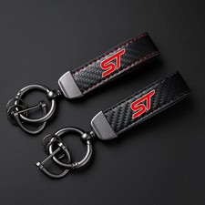 Ford ST Carbon Fibre Leather Style Key Ring For Focus Fiesta Puma Mondeo