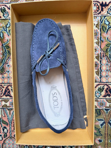 Tod blue suede slip on - blue, slip-on