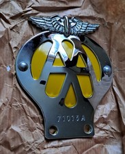 VINTAGE SMALL AA CAR BADGE /