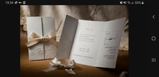 Vintage Embossed Tri-fold Wedding Invitation