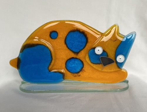 Nobile fused glass cat - glass,