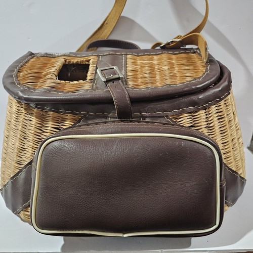 Vintage woven fishing creel - fishing,