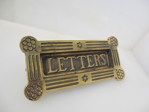 Victorian brass letterbox - victorian,