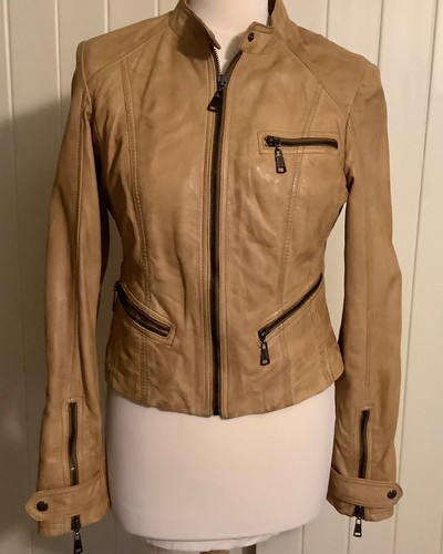 Tan leather jacket andrew - leather,