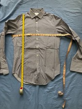 T M Lewin men's double cuff 15.5" neck shirt John Francomb fitted style 34.5 arm