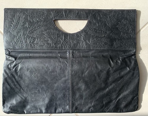 Ladies black leather vintage - leather,