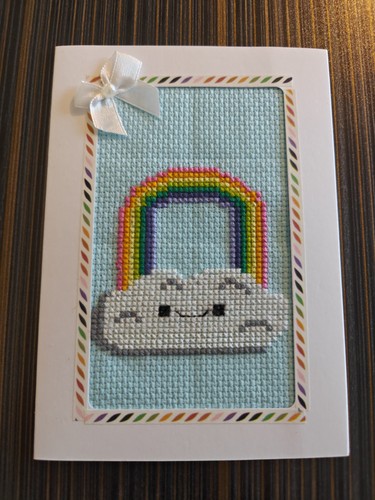 Handmade cross stitch card - handmade,