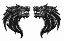 1 Pair 3D Quality Metal Wolf